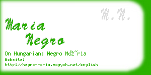 maria negro business card